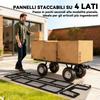 114L Steel Garden Cart with Tool Bag and Removable Sides, 105x51x54 cm, Green