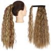 XINRAN Corn Wavy Long Ponytail Synthetic for Women Hairpiece Wrap On Clip Hair Extensions Black Brown Pony Tail Blonde Hair