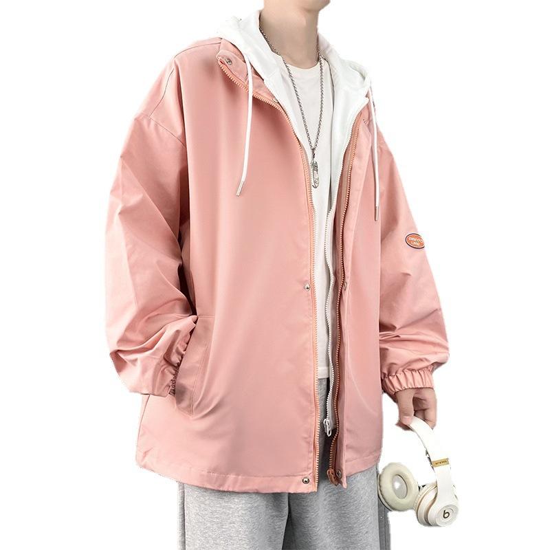 Осенняя свободная куртка большого размера из двух частей, мужская, в стиле Гонконга, студенческая, повседневная, универсальная, модная, трендовая, верхняя часть