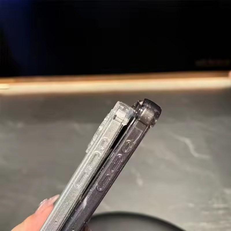 Luxury Glitter Bling Transparent Silicone Case for iPhone 16 15 14 13 12 11 Pro Max Plus X XR XSMax 16E Plating Airbag Shockproof TPU Cover