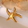 Брошь Морская звезда с цирконом и жемчугом, Позолоченная брошь-булавка из нержавеющей стали в виде морской звезды для женщин, Мужская бижутерия для костюма, Для влюбленных, Рождество