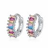 Colored Zircon French Hollow Earrings