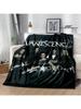 Плед EvaneScence с ретро-принтом - Теплый плед - Фланелевый плед - Постельное белье - Плед для дома и путешествий - Подарок на день рождения