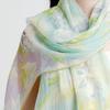 Handmade precision rolled edge: 100% mulberry silk pearl yarn printed long scarf, fashionable and high-end accessory scarf