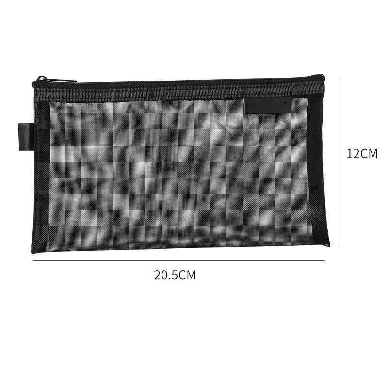 Large Capacity Simple Color Pencil Case Student Exam Series Hand Account Net Yarn Transparent Stationery Storage Supplies Bag