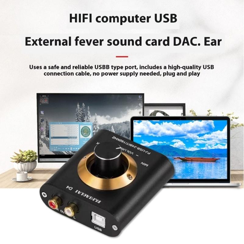 Аудио Декодеры Внешняя Звуковая Карта Для Hi-Fi Музыки Регулятор Громкости USB Plug and Play Совместимость с Настольными Компьютерами и Ноутбуками