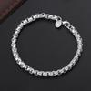 925 Sterling Silver Fine 4MM Round Lattice Bracelet for Woman Street Fashion Wedding Party Holiday Gift Streetwear Jewelry
