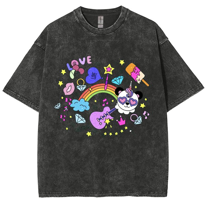 Футболка женская с милыми элементами из мультфильма, свободная, с коротким рукавом, унисекс, повседневная, базовая, простая