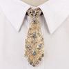 Small Tie with Colored Diamonds and Metal On White EMA