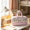 Plaid Polka Dot Lace Pencil Case Large Capacity Lace Stationery Bag Lace Pen Bag  Gift Giving