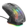 MAMBASNAKE x ATTACK SHARK X2PRO Игровая Прозрачный Скелет PixArt Беспроводная RGB RGB Подставка для Зарядки 500 мАч Совместима с и Android Ритейлер Черный