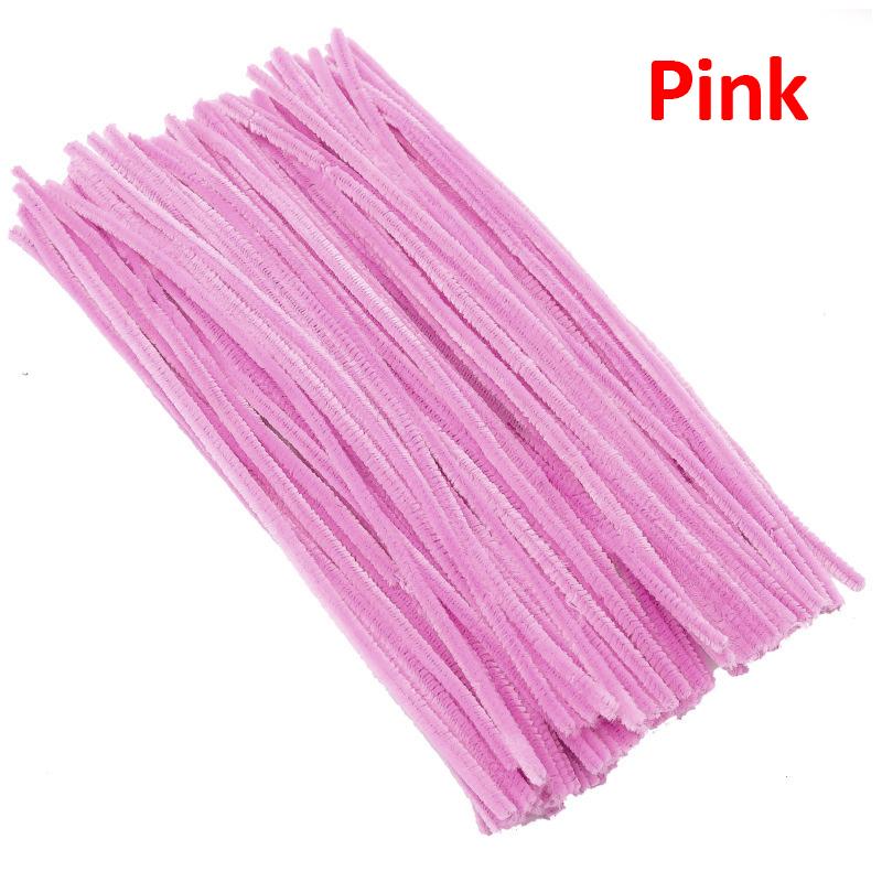 100/10pcs Colorful Chenille Stems Pipe Cleaners Plush Tinsel Stem Wired Sticks Twist Stick Hair Strip DIY Craft Educational Toys
