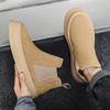 FashionAutumn Fashion Brand Men's Genuine Leather Mid Top Boots for Teenagers, Fashionable Anti Slip and Wear-resistant Chelsea Boots
