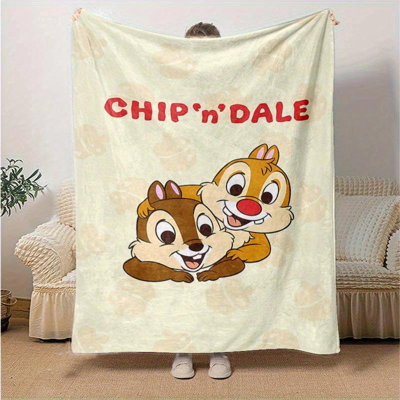 1pc. Cartoon Chip 'n' Dale Throw Blanket, Seasonal, Home Decorative, Soft Plush Blanket for Couch, Bed, or Car Seat Cover, Perfect Gift for