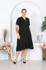 Women's Big Size Dress Black Zipper Collar Dress