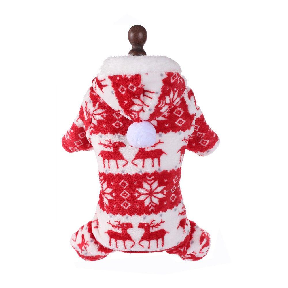 Plush Cat Dog Clothes Christmas Pet Pajamas Dog Jumpsuit Clothes for Small Medium Dogs Cats