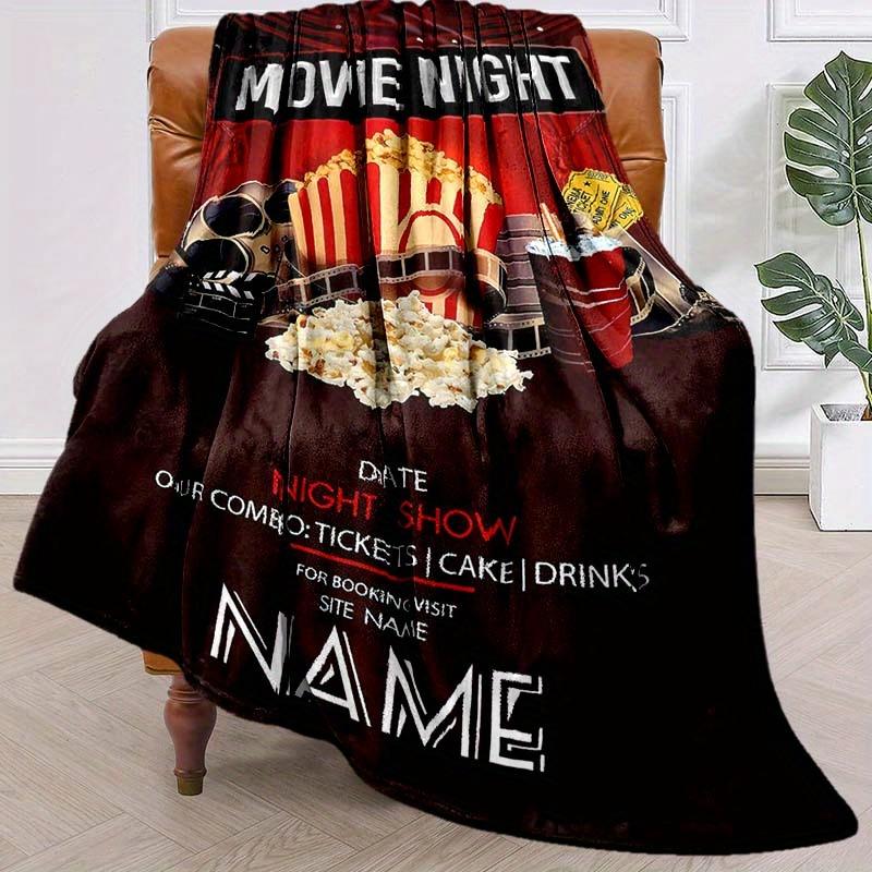 Movie Invitation Customize Your Name Blanket Warm Comfortable Soft Blanket For Chair Office Sofa Bed Sofa Office Camping Suitable For Gifting