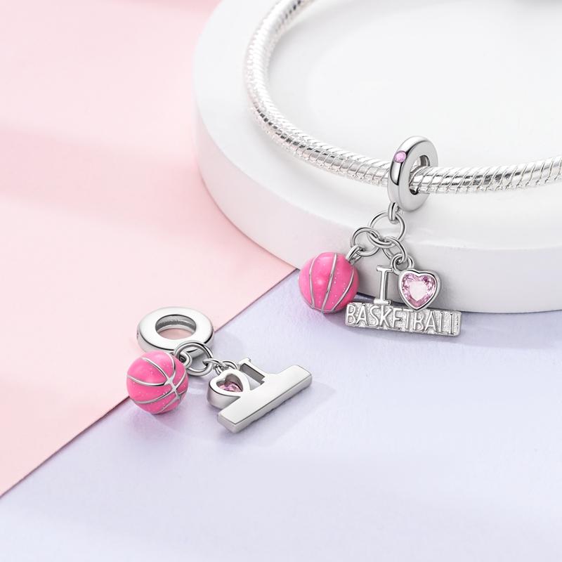 Copper Original Pink Series Charms Perfume Butterfly Beads Pendent Dangle Fit Bangle Charm Bracelet Diy Women Jewelry Gift