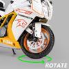 1/12 HTM Rc8 Alloy Motorcycle Model Diecasts Sport Racing Motorcycle Vehicles Decoration Ornaments Toys for Kid Boys’ Gifts