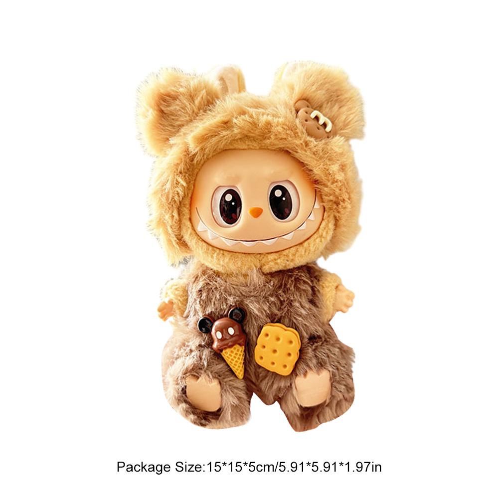 Mini Plush Doll'S Clothes Cute Outfit Accessories For Labubu V1 V2 Korea Kpop Idol Dolls Goose Dinosaur Macaron Clothing Gifts