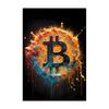 Картина на холсте Bitcoin Storm Современное абстрактное искусство граффити Популярный постер Офисное роскошное художественное украшение