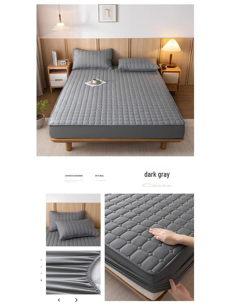 Нескользящее однотонное стеганое покрывало: Приятный для кожи, выстиранный хлопок