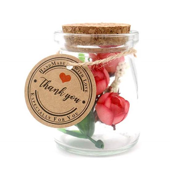 100Pcs Gift Tag with 20m Jute Twine Round/Heart/Rectangle Shaped Blank Design DIY Thick Wedding Thanksgiving Christmas Craft Tag Party Favors