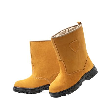 Зимние бархатные рабочие ботинки Flip Fur High-top Boots Steel Baotou Safety Shoes