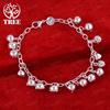 Cute 925 Sterling Silver Small Bell Bracelet For Ladies' Engagement Wedding Birthday Party Retro Beautiful Jewelry Accessories
