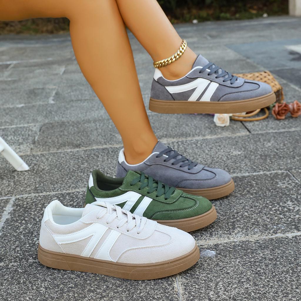 Fashion Women Tennis Sneakers Flats Ladies Mixed Colors Lace-up Vulcanized Shoes Women Spring Autumn Fashion Baotou Outdoor Sneakers