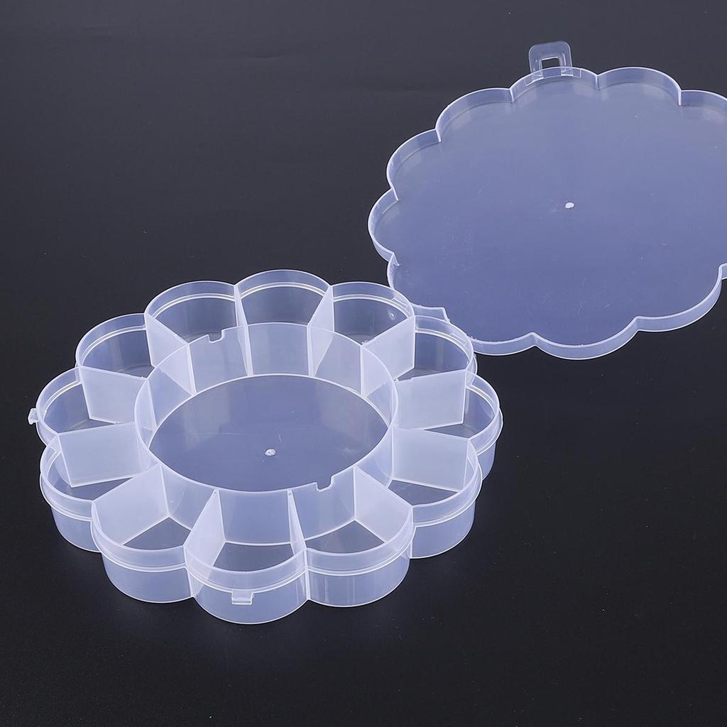 PVC Compartments Adjustable Practical Flower Storage Bead Ring Box Jewelry Presentation Organizer