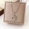 Yousheng Spiral Sun Pendant Necklace Titanium Steel Vintage Necklace Bohemian Sun Charm Necklace Prom Birthday Jewelry for Her