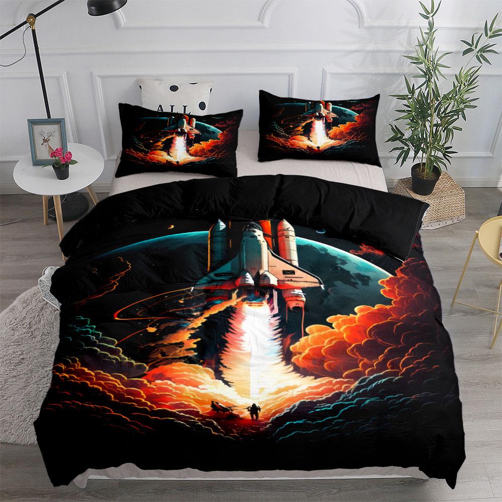Комплект постельного белья Neon Space Duvet Cover Set King Queen Double Full Twin Single Size