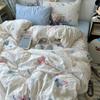 Washed Cotton Four-piece Set, Small Fresh Quilt Cover, Dormitory Bed Sheet Three-piece Set, Bedding