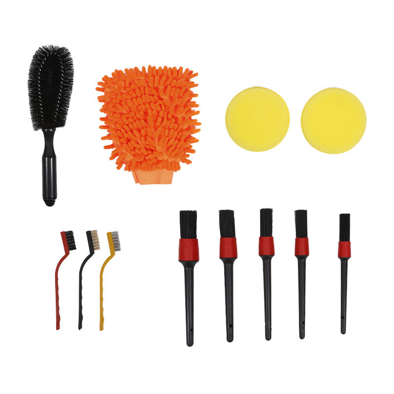 12PCS Car Detailing Brush Kit Auto Soft Bristle Interior Exterior Cleaning Brush Dashboard Wheels Air Vents Cleaning Tools