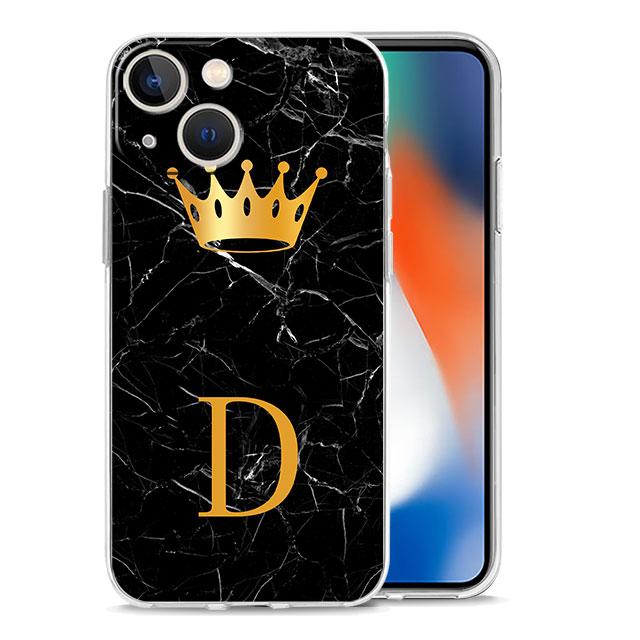Чехол Gold Crown Letter Queen для iPhone 11 Pro X XS 12 Pro Max 13 Mini XR 14 Plus 8 7 6S SE 13 силиконовый чехол-оболочка Funda