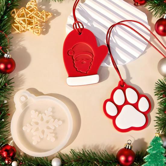 Рождественские силиконовые формы для смолы для изготовления украшений в виде оленя, Санты, снеговика, сделай сам