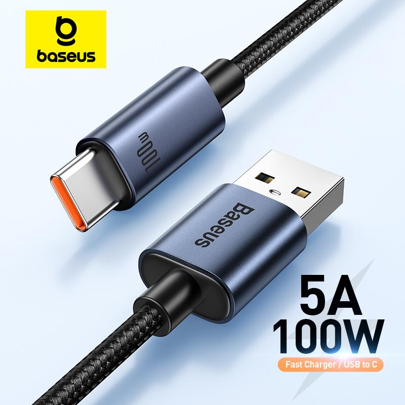Кабель Baseus USB Type C 66 Вт/100 Вт для Huawei P50 P40 Pro Honor Super Charge 6A Быстрая зарядка USB C Зарядное устройство Кабель данных Провод