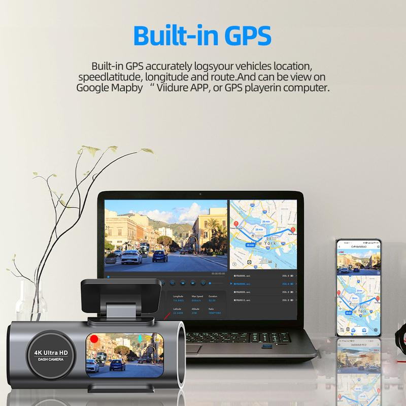 Yangood 4K Dashcam Black box Dual Channel Dual Lens Night Vision Support WIFI GPS 24H Parking Monitoring Car Video Recorder