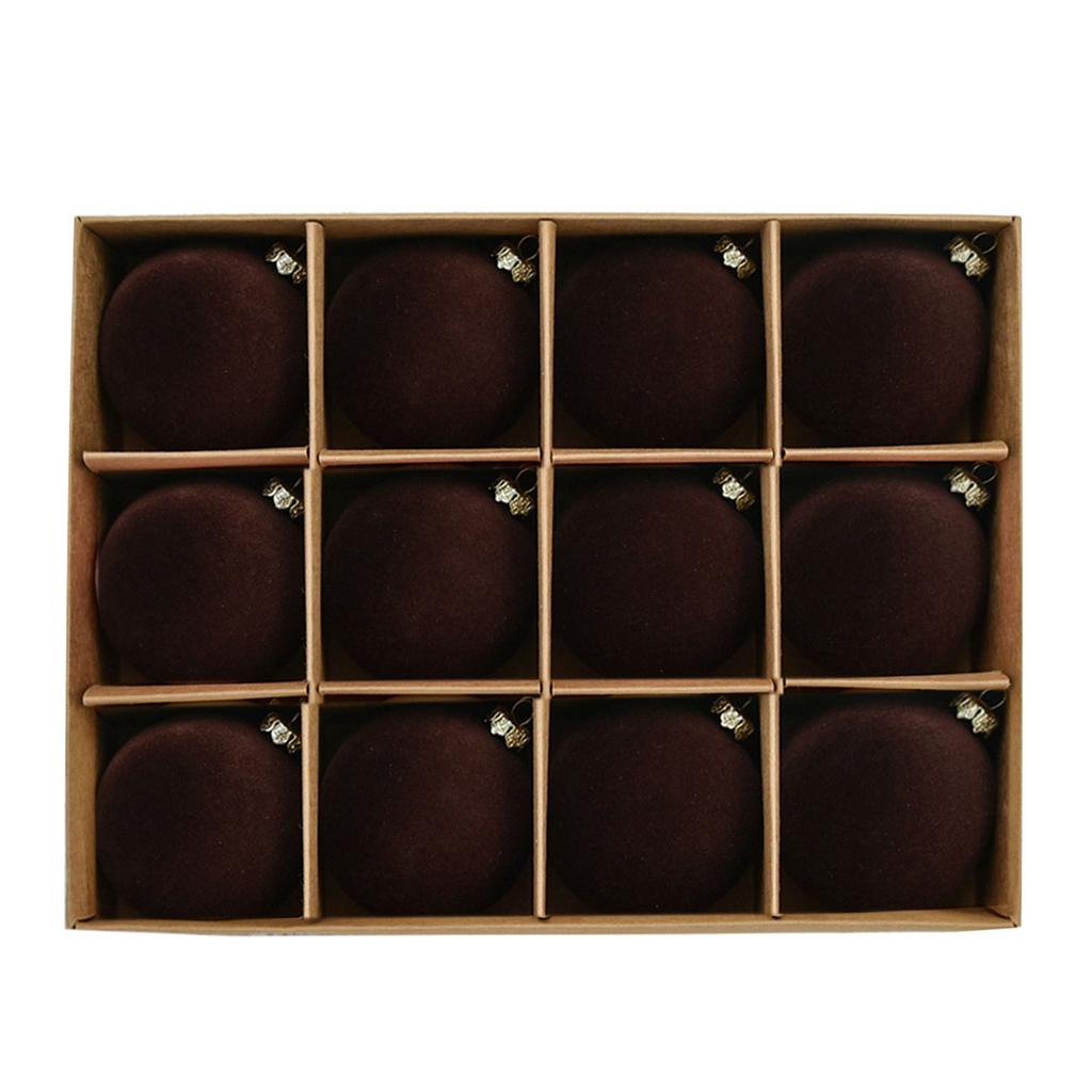 12 шт. Рождественский шар 6 см, несколько цветов, флокированные узоры, украшение для праздничного венка, гирлянды и елки