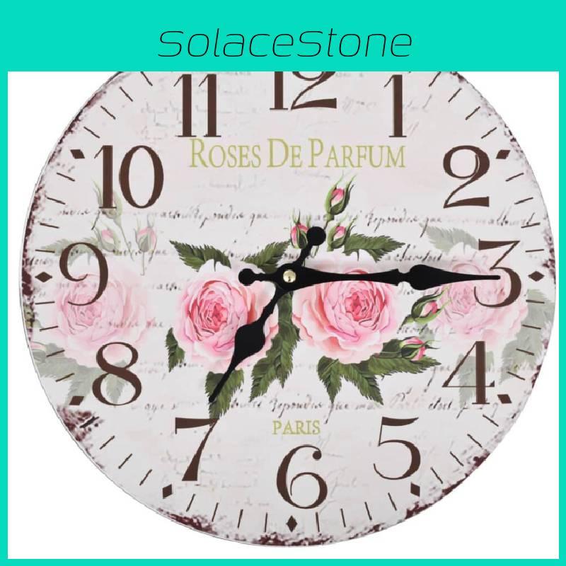 Vintage Mdf Wall Clock With Quartz Movement For Living Room Decor