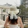 2025 New Foldable Wide-brimmed Girl Straw Pearl Sun Hat Beach Wave Hat UV Protection Travel Hat Lady Beach Hat Birthday Gift