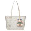 New Disney Winnie The Pooh Series PVC Tote Bag, Shopping Bag, Shoulder Bag Regular Women's Ecru/Pink DHF51737-C