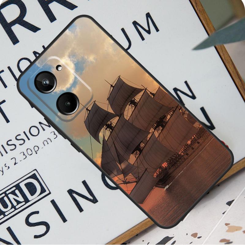Парусная яхта Закат Для Realme 12 Pro Plus 9 10 11 GT5 C51 C31 C67 C55 C53 C35 C33 C30 C21Y C25s GT Neo 6 Чехол