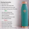Pure Copper Lacquer Coated Green Silk Finish Water Bottle, Drinkware & Storage Purpose, Ayurvedic Health Benefits, Volume-900 ML - Pack of 1