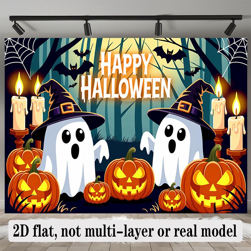 Party Backdrop Halloween Flat Banners Spooky Ghosts Pumpkins Celebrations Wedding Enthusiasts Photo Booth Decor Front Door Decor