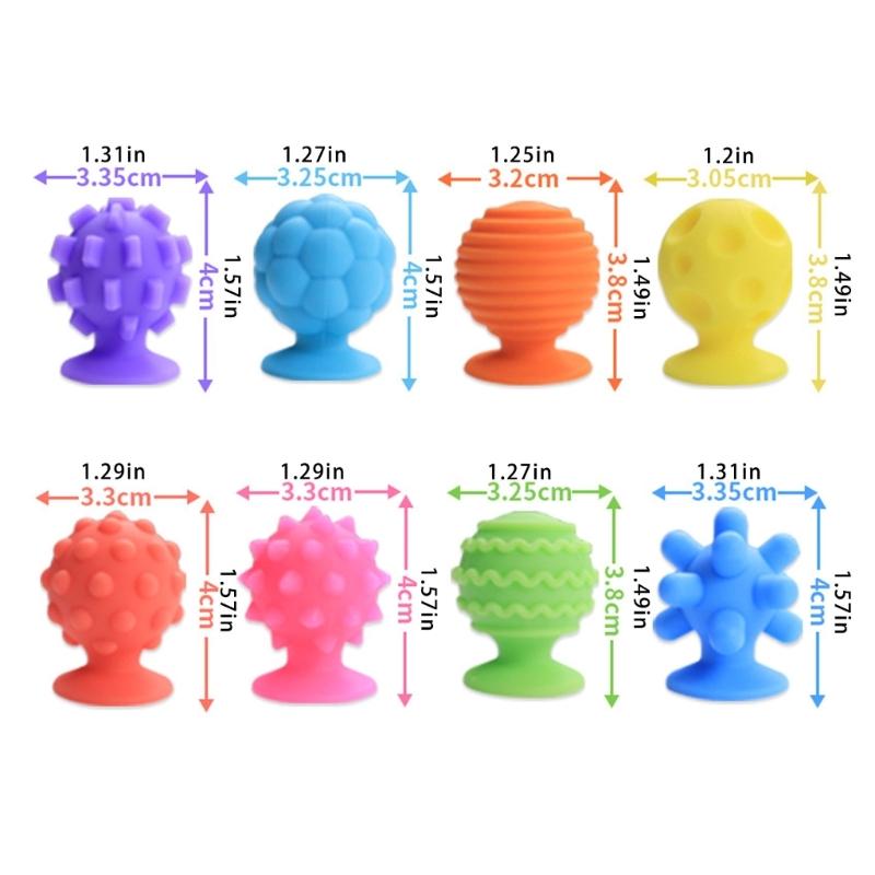 8pcs Sensory Suction Cup For Kids Textured Toy For Stress Relief And Concentrate Great For Classroom Teaching Purpose