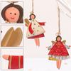 Metal Christmas Tree Door Hanging Decoration Hand Painted Lovely Girl Shaped Pendant Ornament Window Embellishment