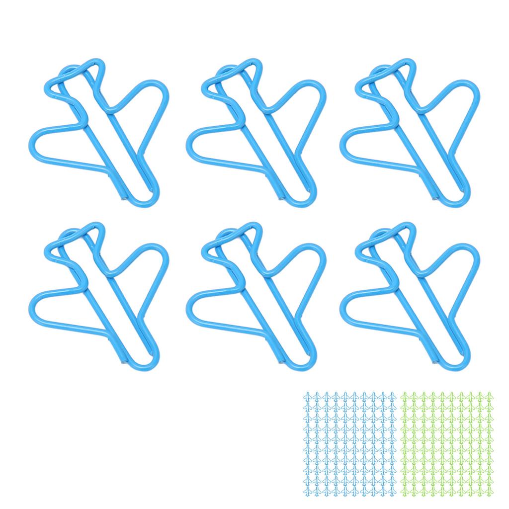 100 шт. милые скрепки в форме самолета, дизайн, покрытая проволока, яркие цветные необычные скрепки для скрапбукинга 