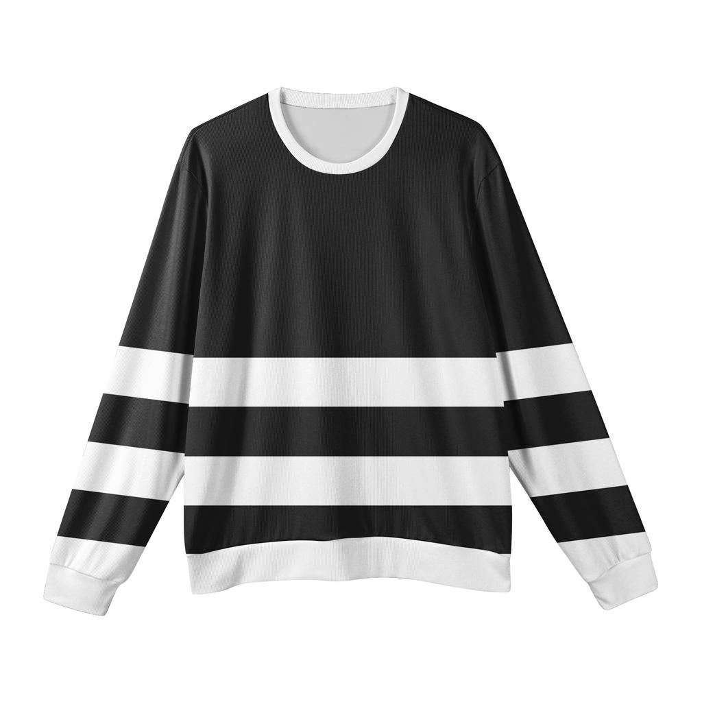 Мужской пуловер с круглым вырезом, длинными рукавами и рубчатой вязкой